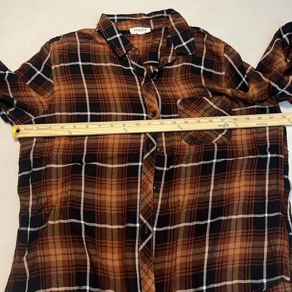 beachlunchlounge Elliot Shirt - Bon Bon Brown Black Plaid Size XL - Picture 6 of 12
